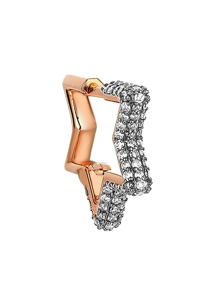 Boucle D'Oreille Pavé Star Hoop