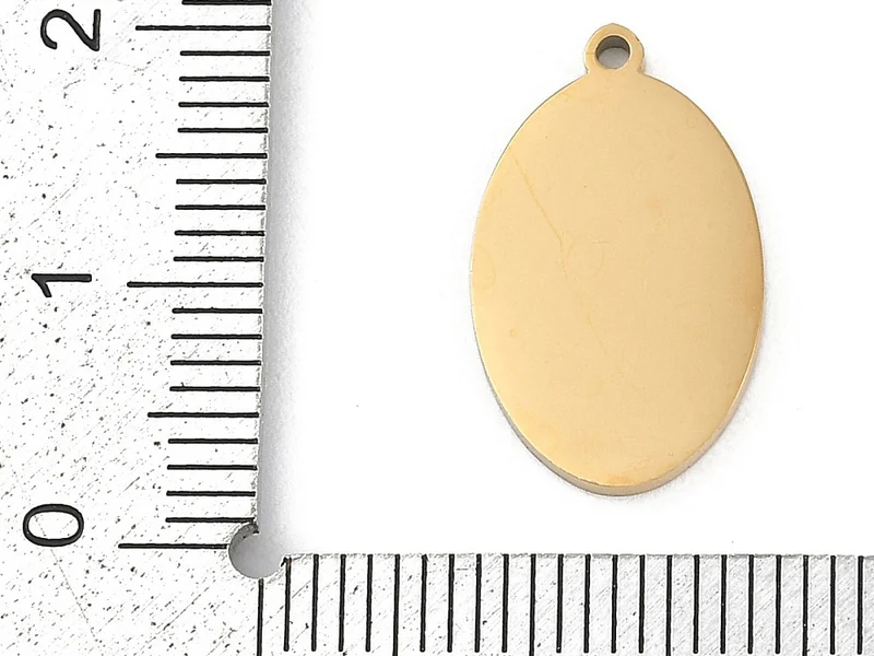 Pendentif ovale cœur émaillé rouge plaqué or 18K