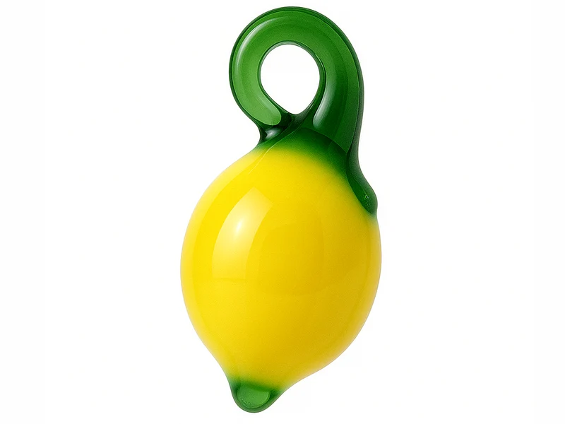 Breloque citron jaune en perles de verre colorées