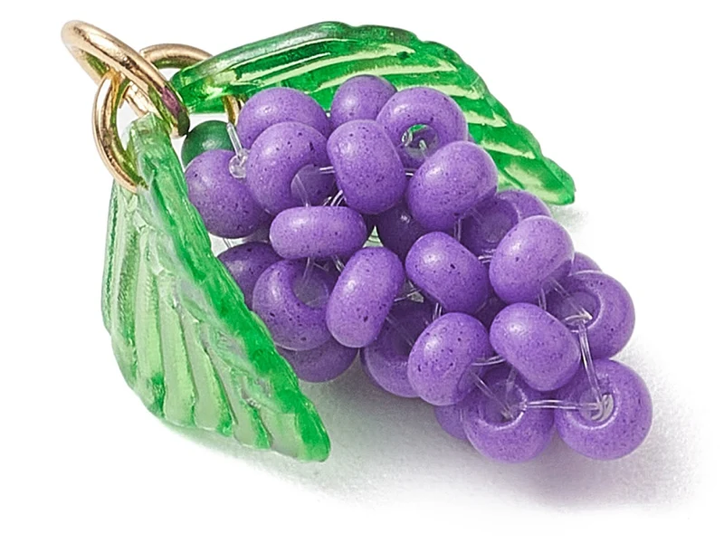 Breloque grappe de raisin en perles de verre