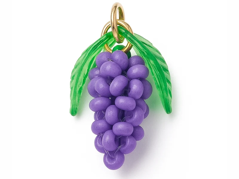 Breloque grappe de raisin en perles de verre
