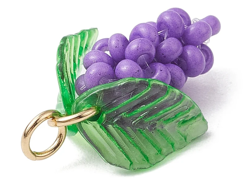 Breloque grappe de raisin en perles de verre