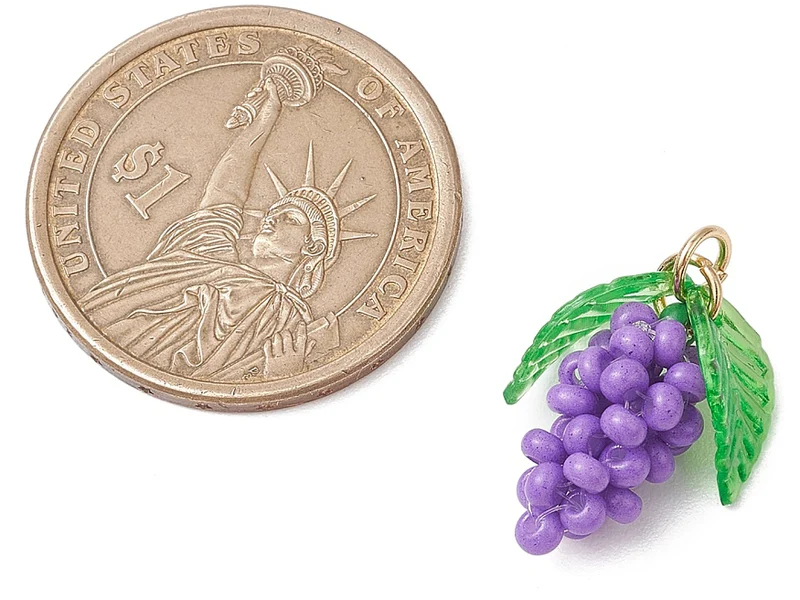 Breloque grappe de raisin en perles de verre