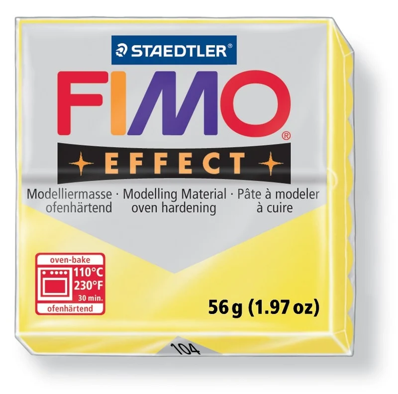 Pâte Fimo EFFECT Translucide Jaune 041