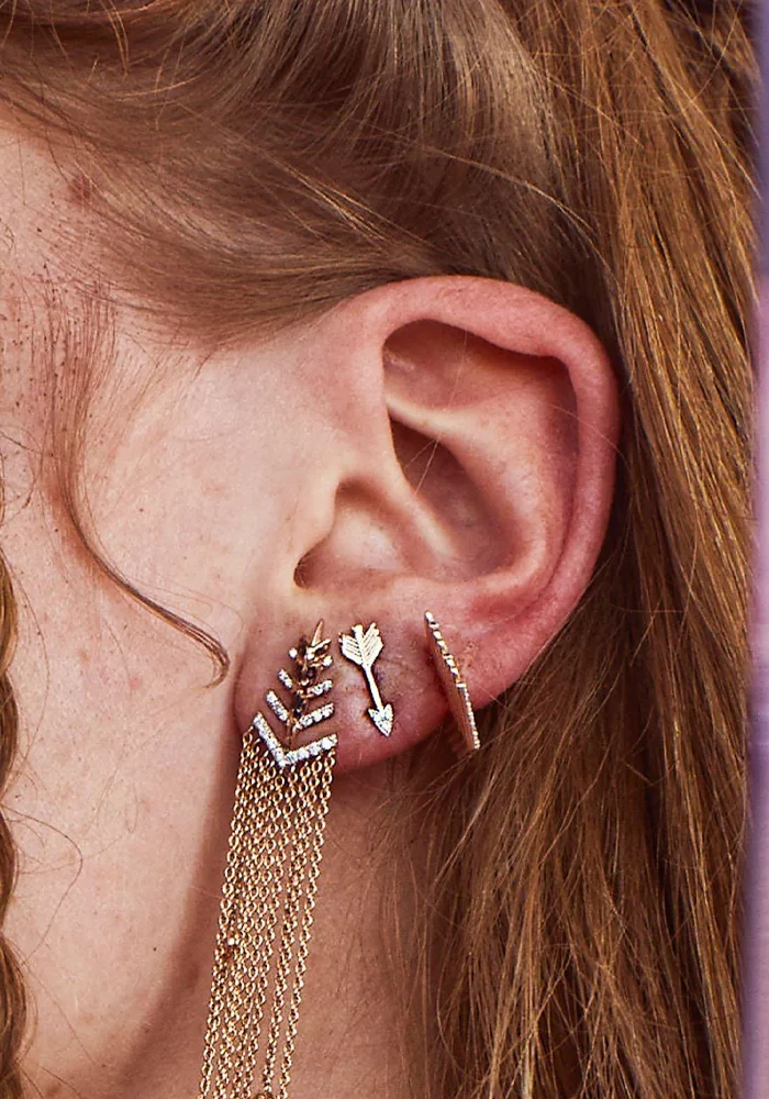 Boucle D'Oreille Midi Arrow 3 Diamants Blancs