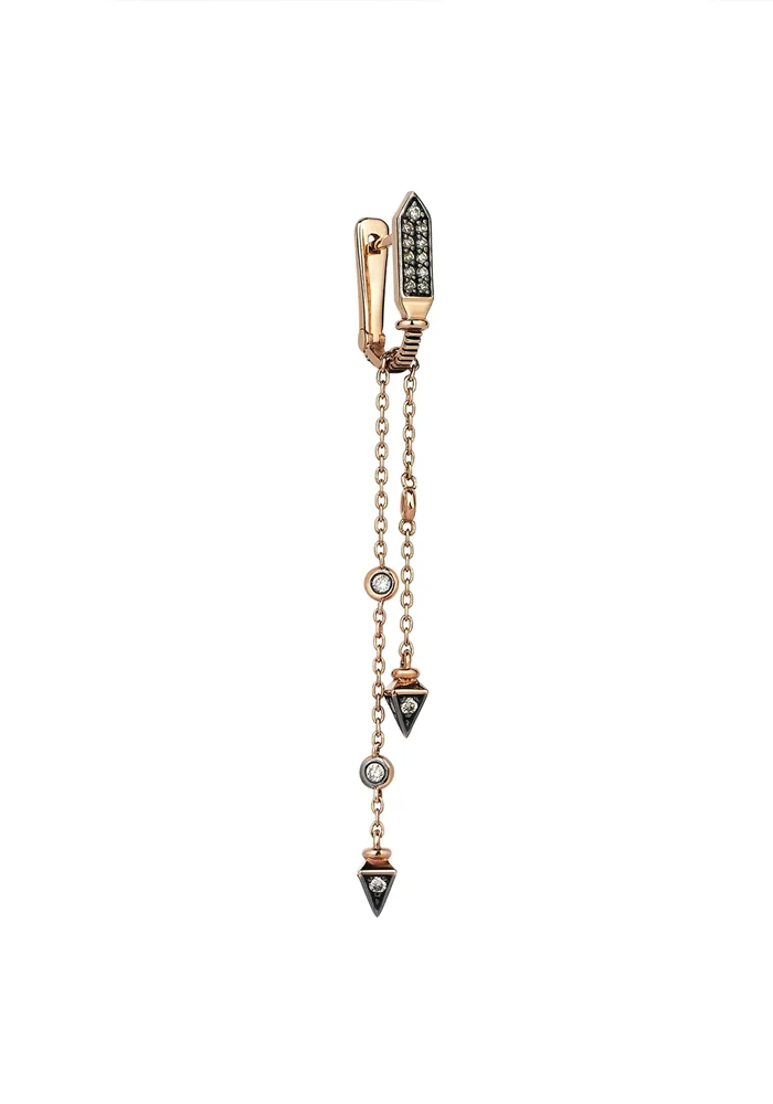 Créole Solitaire Drizzle Dangling Chain Diamants Champagne