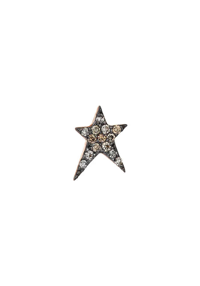 Boucle D'Oreille Étoile Asymétrique Diamant Champ.