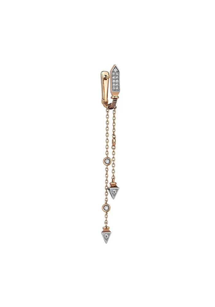 Boucle D'Oreille Solitaire Drizzle Dangling Chain
