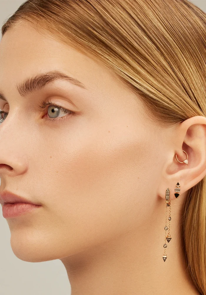 Boucle D'Oreille Solitaire Drizzle Dangling Chain