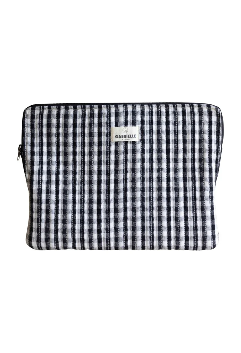 Pochette Ordinateur Vichy Noir - Gabrielle Paris