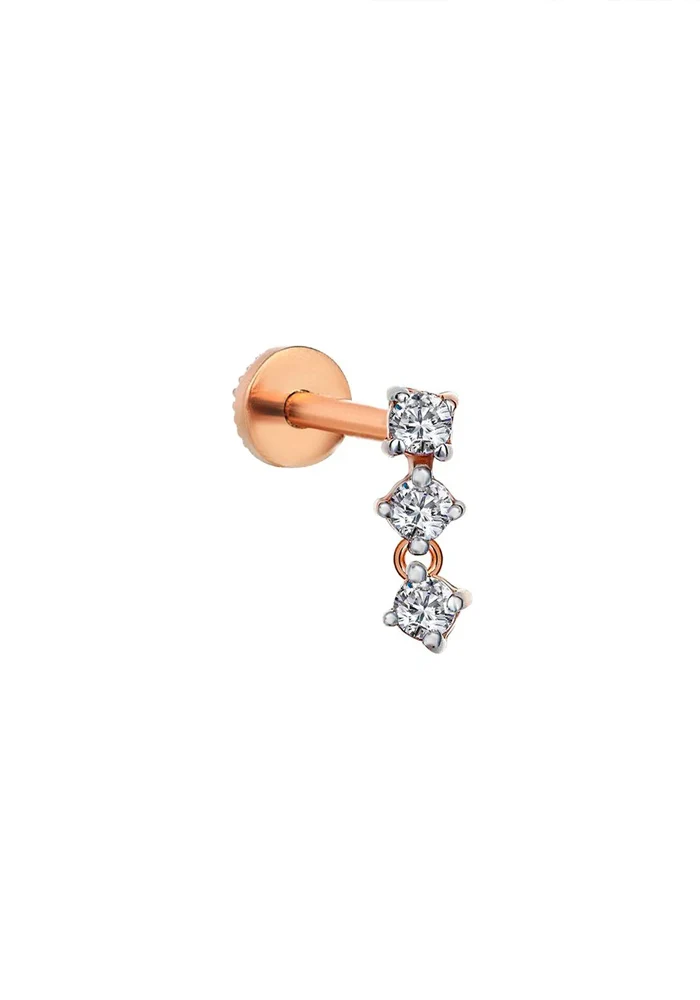 Piercing Spring Dangling Diamants Blancs