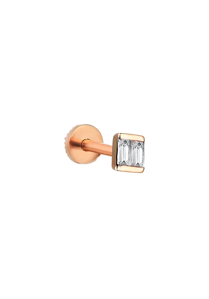 Piercing Square Baguette Diamant Blanc