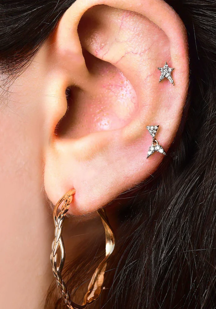 Piercing Etoile Struck Diamant Blanc