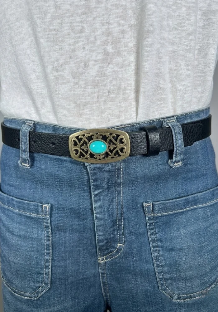 Tige De Ceinture En Cuir Preto 25mm Noir