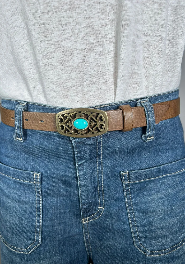 Tige De Ceinture En Cuir Preto 25mm Marron