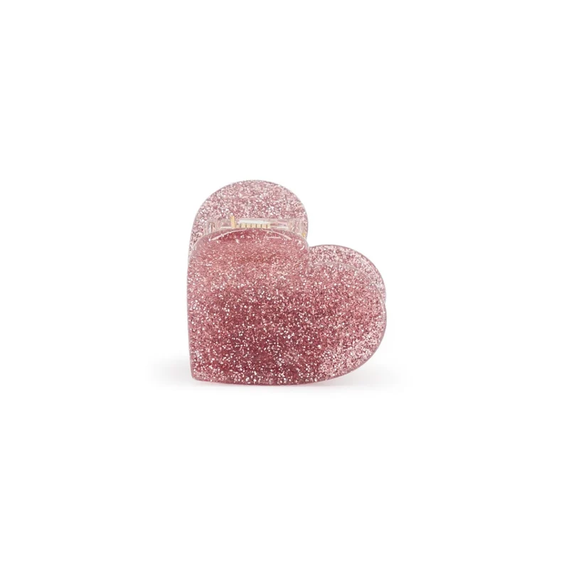 Mini Pince Cœur Glitter Rose - Luciole et Petit Pois