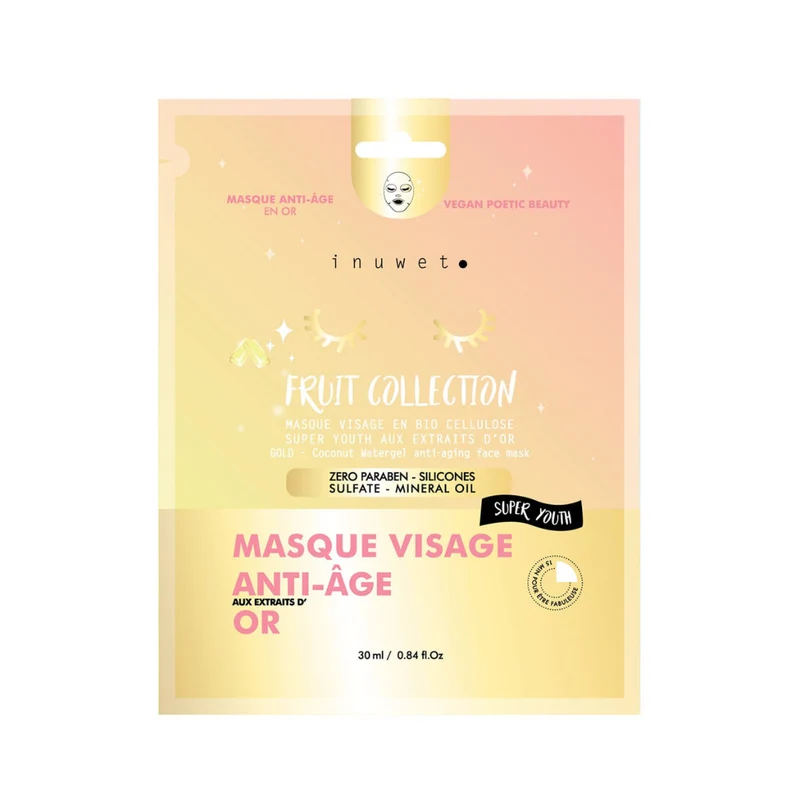 Masque Visage Anti-Âge Or - Inuwet