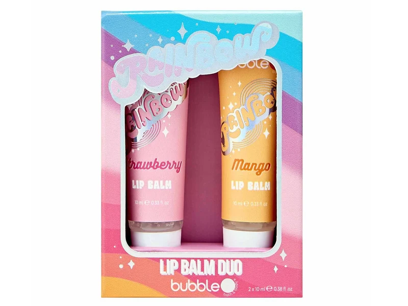 Duo de baumes à lèvres arc-en-ciel - Fraise & Mangue (2 x 10 ml) - Bubble T