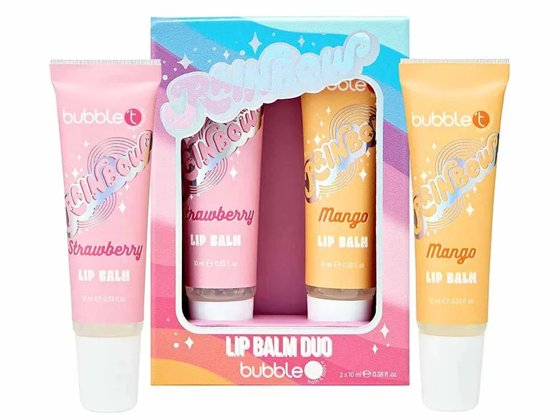 Duo de baumes à lèvres arc-en-ciel - Fraise & Mangue (2 x 10 ml) - Bubble T