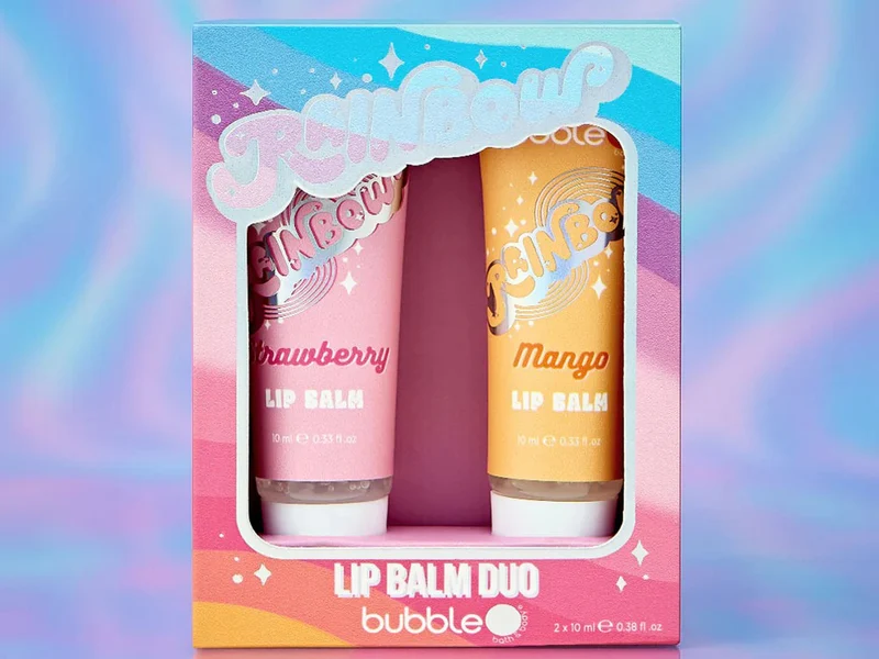 Duo de baumes à lèvres arc-en-ciel - Fraise & Mangue (2 x 10 ml) - Bubble T