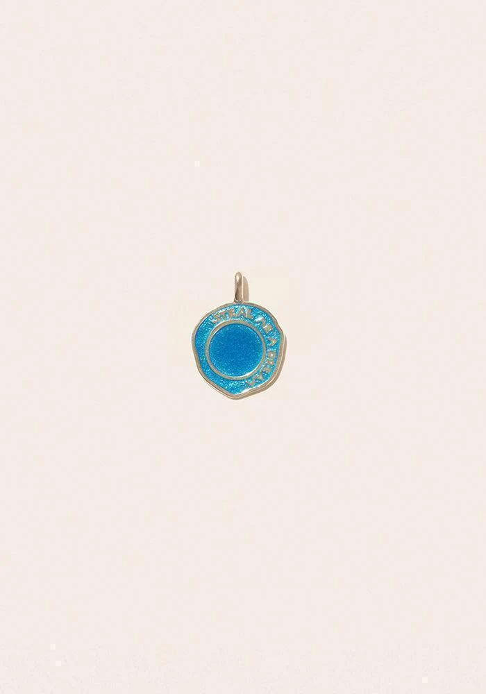 Pendentif Hydra En Argent Et Résine Bleue