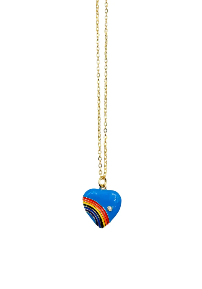 Collier Heart Love Bleu