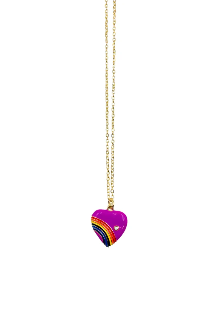 Collier Heart Love Lilas