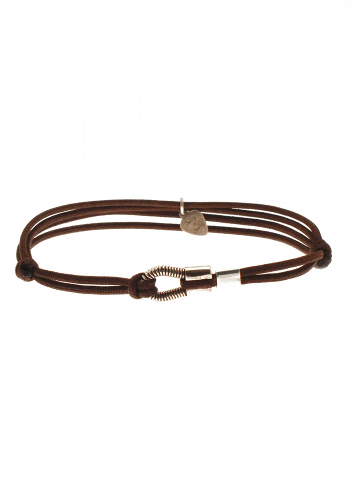 Bracelet Homme Me Corde De Basse Cordon Chocolat