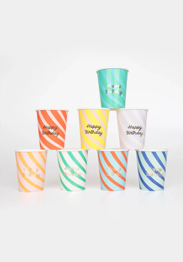 Lot De 8 Gobelets Happy Birthday