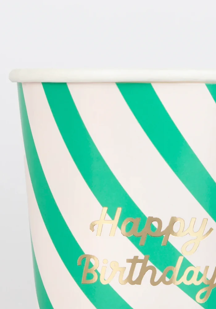 Lot De 8 Gobelets Happy Birthday