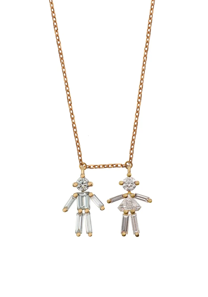 Collier Double Mini Fille Et Garçon