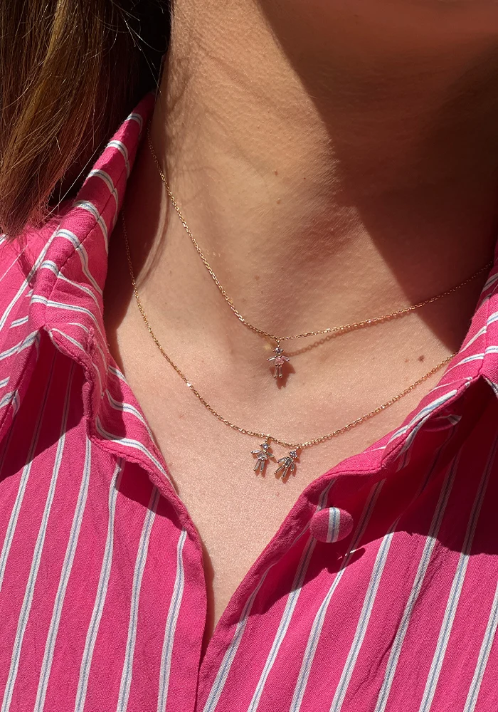Collier Double Mini Fille Et Garçon