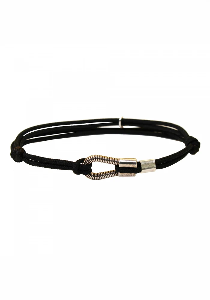 Bracelet Homme Me Corde De Basse Cordon Noir