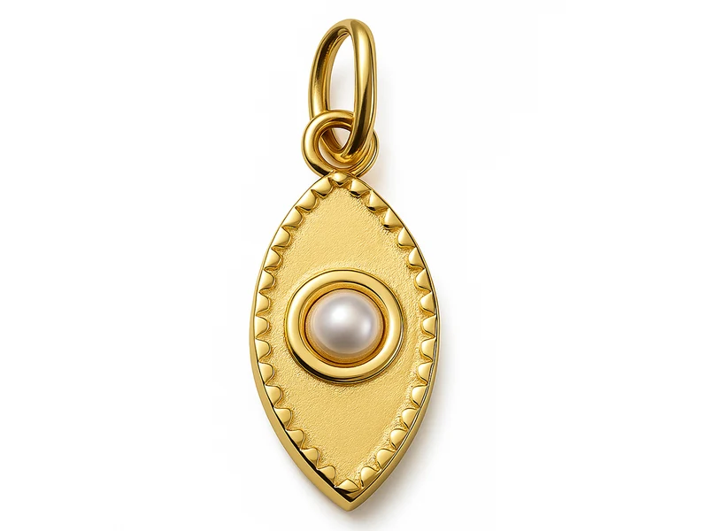 Pendentif œil en acier inoxydable 304 doré à l’or fin