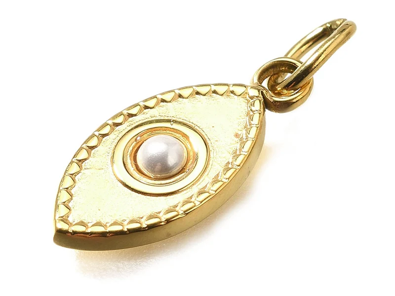 Pendentif œil en acier inoxydable 304 doré à l’or fin