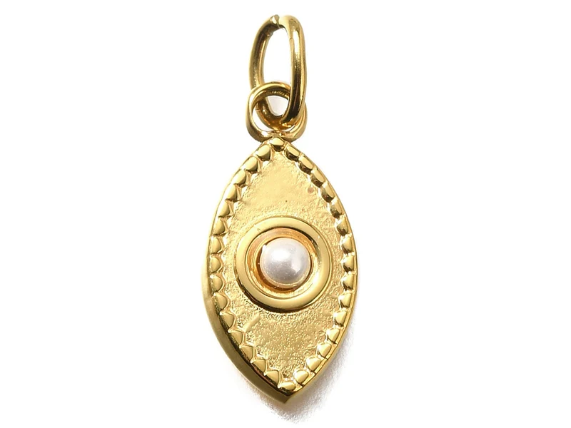 Pendentif œil en acier inoxydable 304 doré à l’or fin