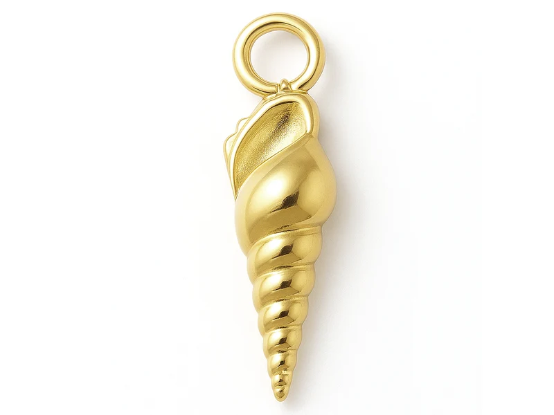 Pendentif coquillage plaqué or 14 K en acier inoxydable 304