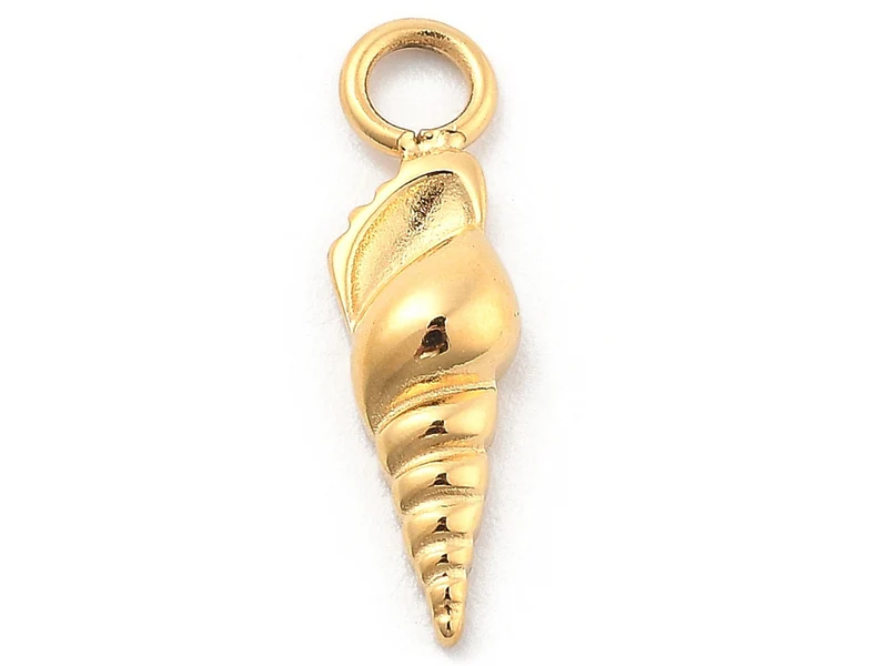 Pendentif coquillage plaqué or 14 K en acier inoxydable 304