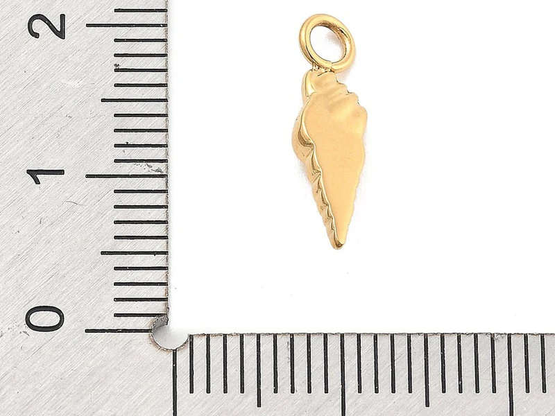 Pendentif coquillage plaqué or 14 K en acier inoxydable 304