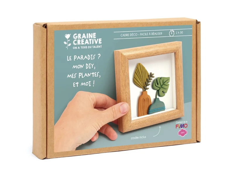 Cadre déco en FIMO - Vases graphiques