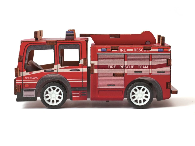 Maquette 3D Bois - Camion de pompiers à construire