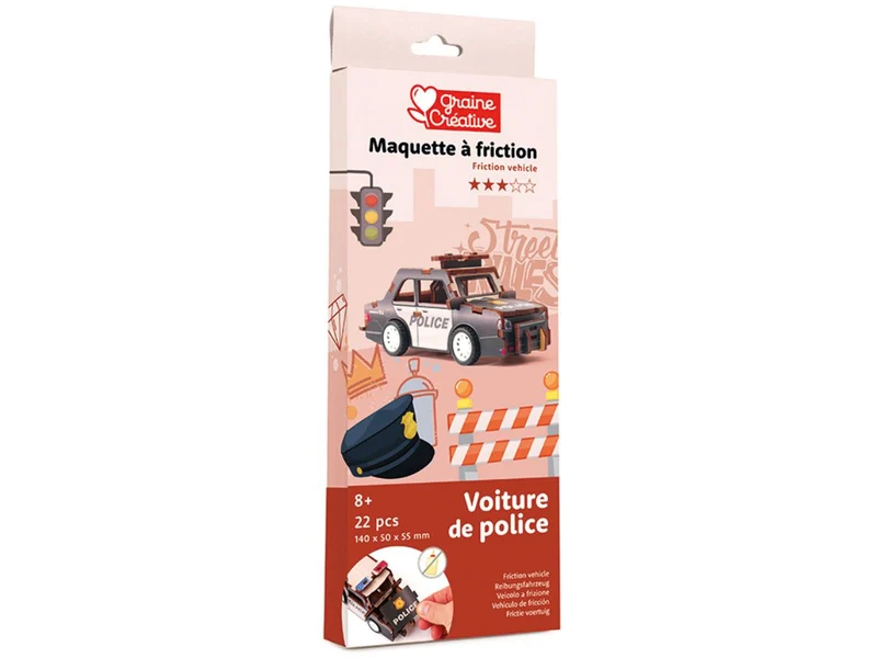 Maquette 3D Bois - Voiture de police à construire