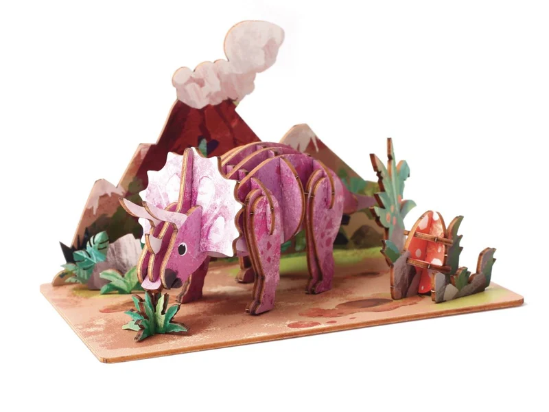 Maquette en bois 3D - Tricératops