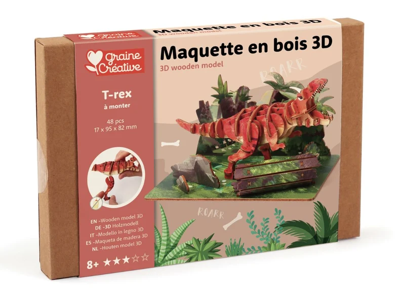 Maquette en bois 3D - T-Rex