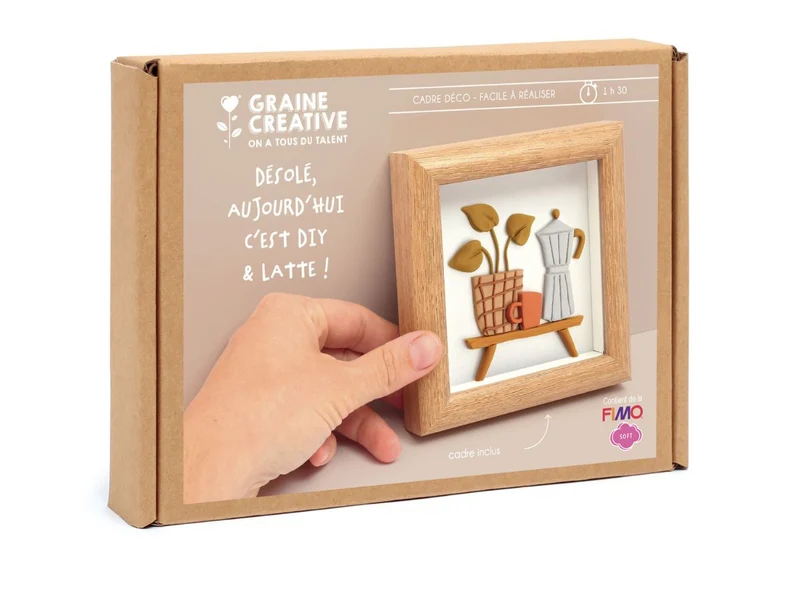Cadre déco en FIMO - Modèle Cafetière