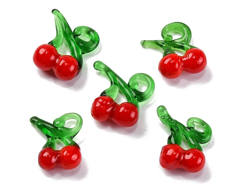 Pendentif cerise en verre