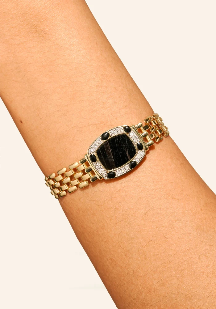 Bracelet Ranee Onyx Texturée