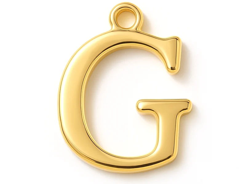 Breloque lettre G en laiton plaqué or 18 K