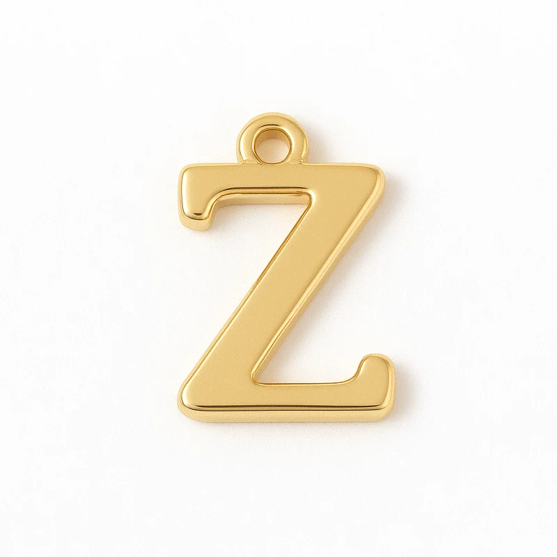 Breloque lettre Z en laiton plaqué or 18 K