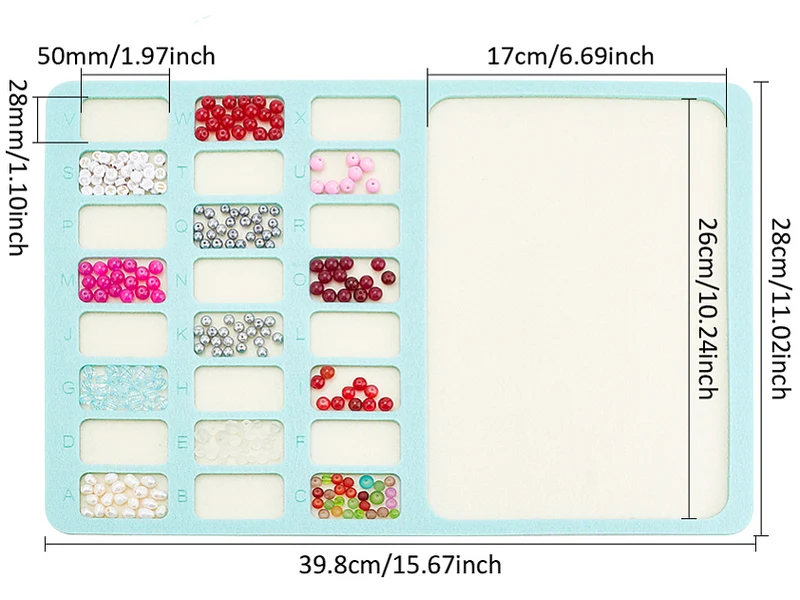 Planche à perles rectangulaire en feutrine